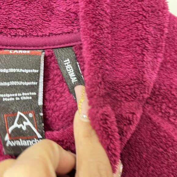 Avalanche Womens Thermal Plush Fleece Jacket Rasberry Color Size L - Picture 4 of 7